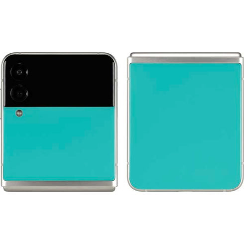 Aqua Blue Blue Solid Galaxy Z Flip3 5G Skin